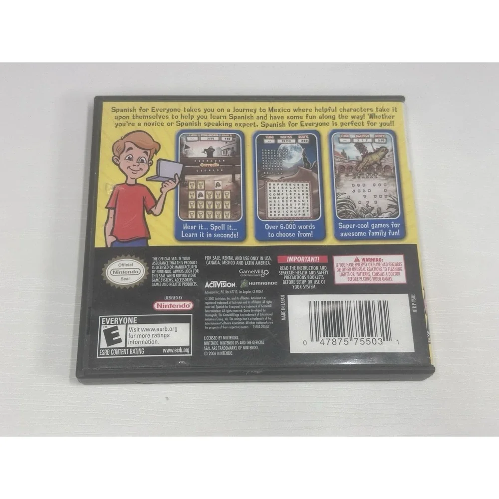 Spanish For Everyone Nintendo DS Complete CIB Tested Activision